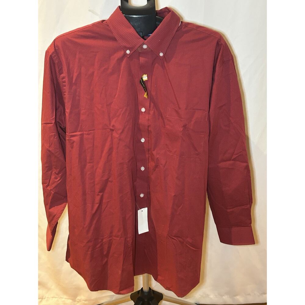 NWT Preswick & Moore Regular Fit Red Plaid size XL 17-17.5/ 32/33
